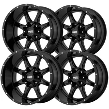 (Set of 4) Moto Metal MO970 17x9 5x5"/5x5.5" -12mm Gloss Black Wheels Rims