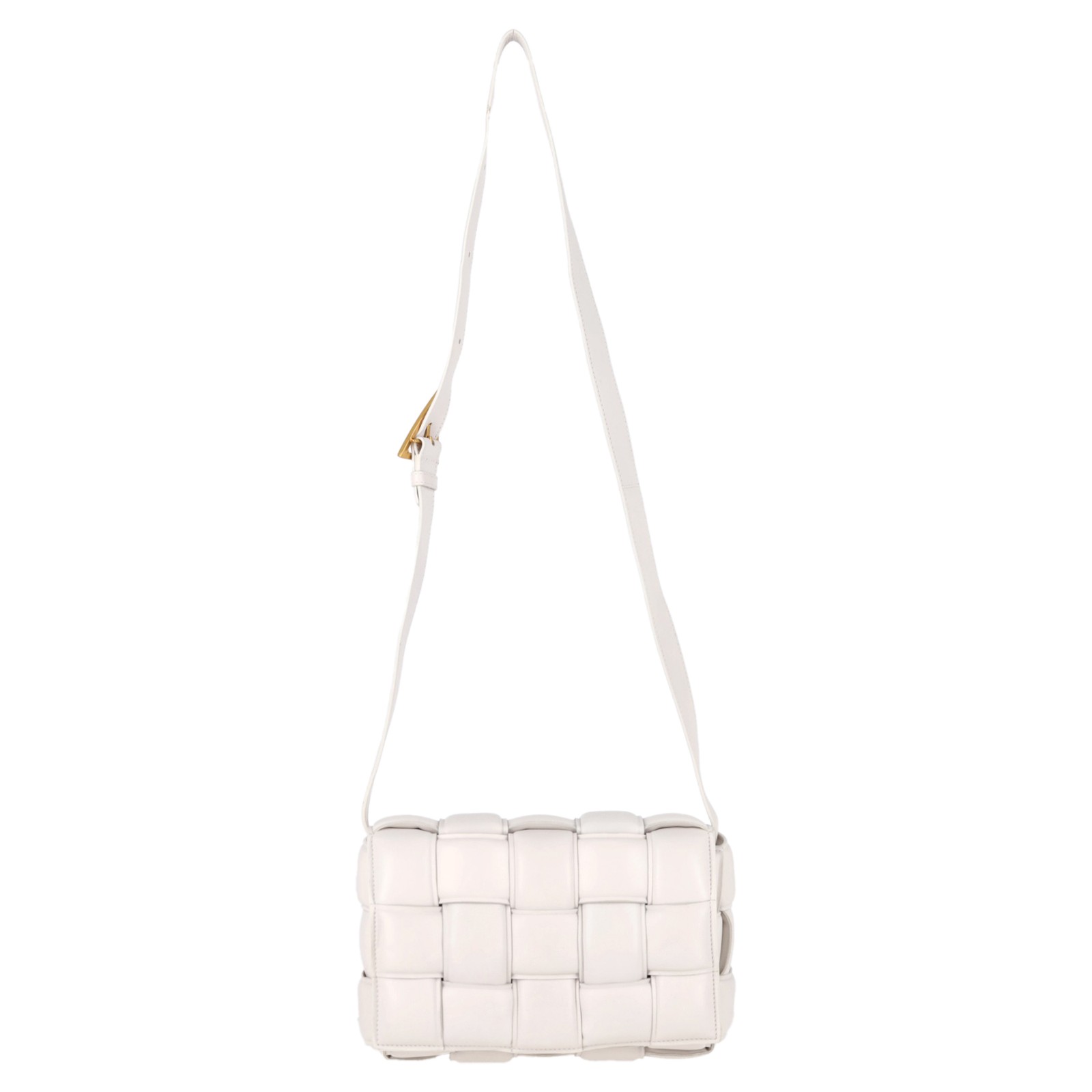 Bottega Veneta Padded Cassette Shoulder Bag In White Leather Women Ecru One Size