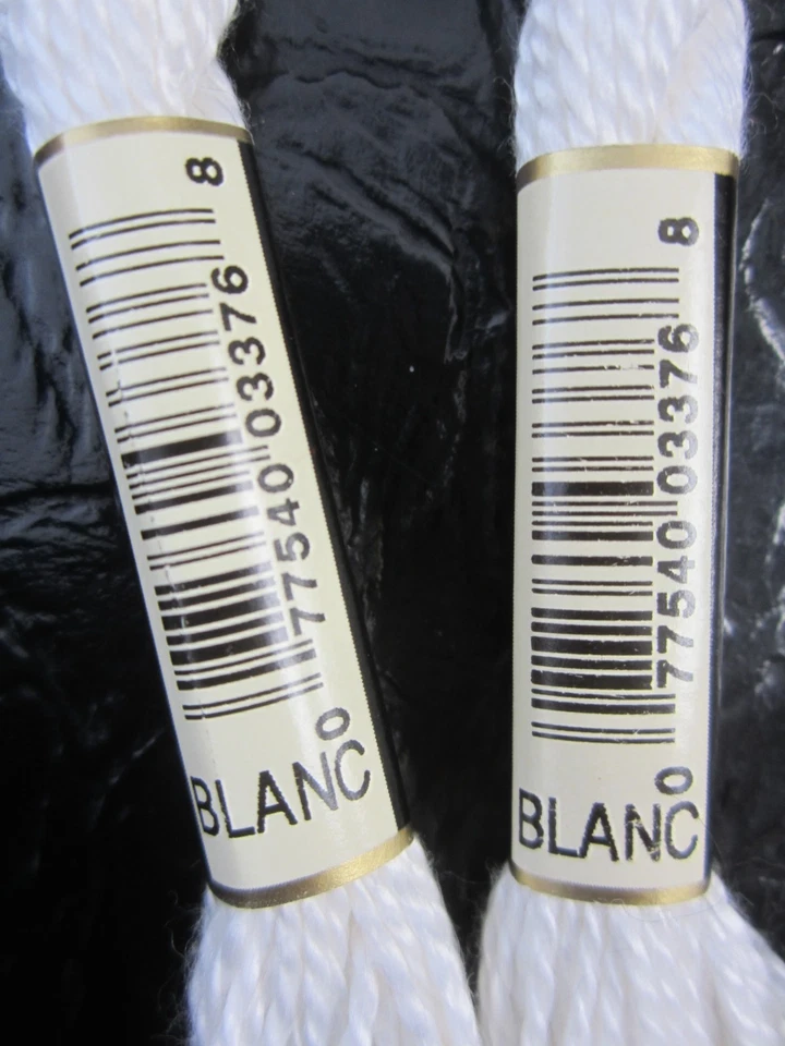 DMC Cotton Perle #3 "BLANC"  Classic White Embroidery Floss Thread 15.4 yards - Image 2 of 2