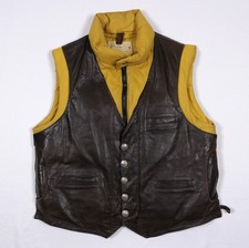 VTG Remington West Co Boulder Colorado Down Leather Nylon Vest Rocky Mountain 42