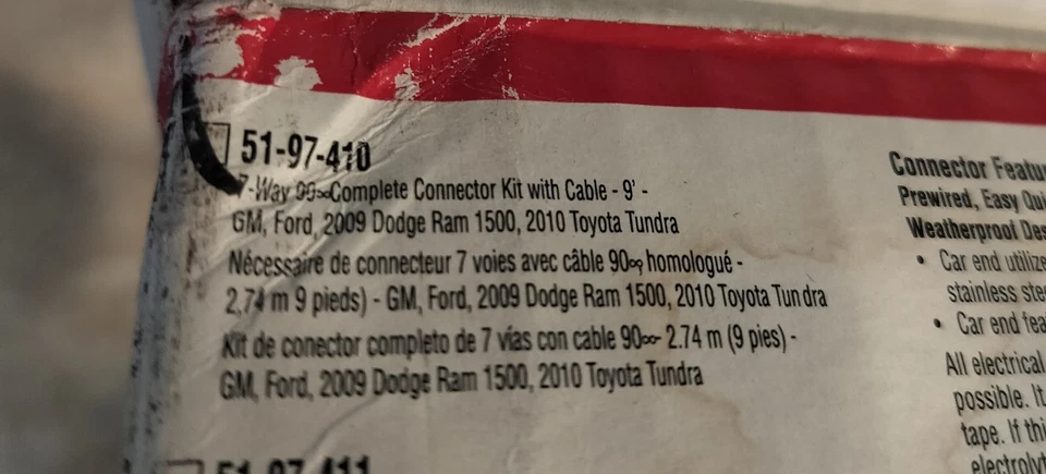 Bargman 51-97-410 Remote Wire Kit GM FORD DODGE RAM TOYOTA 5th Wheel Trailer NEW - Изображение 3 из 4