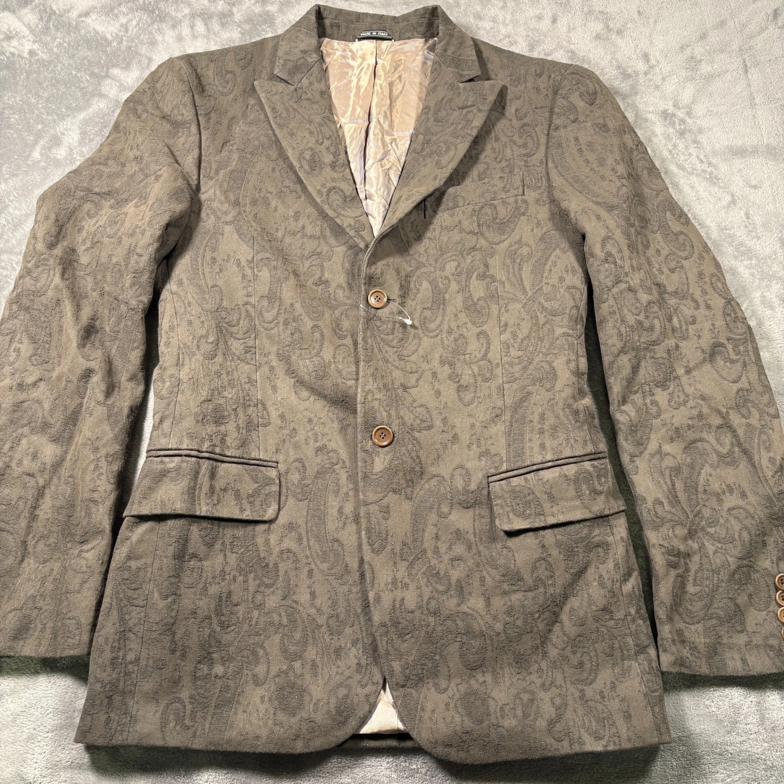 Reno Mens 50 Blazer Italy Nero Paisley Notch Lapel Flap Pockets Single Breasted
Opens in a new windo