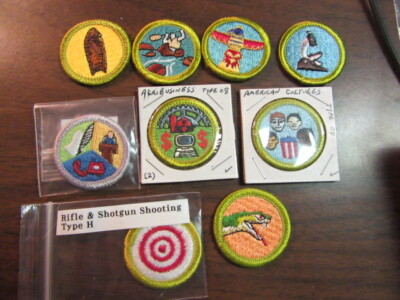 Solid Clear Plastic Back Merit Badges Lot of 9    c75  #2