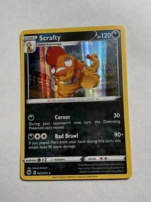 Pokemon TCG - Scrafty 042/073 Champion's Path HOLO BLEED ERROR!! | eBay Pokemon TCG - Scrafty 042/073 Champion's Path HOLO BLEED ERROR!! | eBay