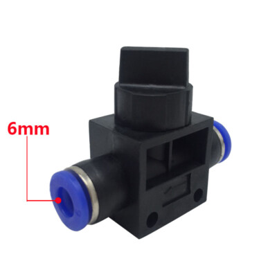 3Pcs 6mm Tube Shut off Valve HVFF-6 Pneumatic or Vacuum 6mm Hose Push in Type