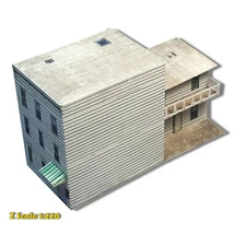 Z Scale 1:220 Apartment Building - Pre Cut Cardstock PAPER Kit - HBZ1