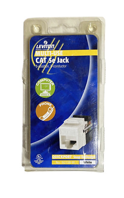 LEVITON Quickport CAT 5e R06-5G108-W JACK Multi-Use White Snap in Design 