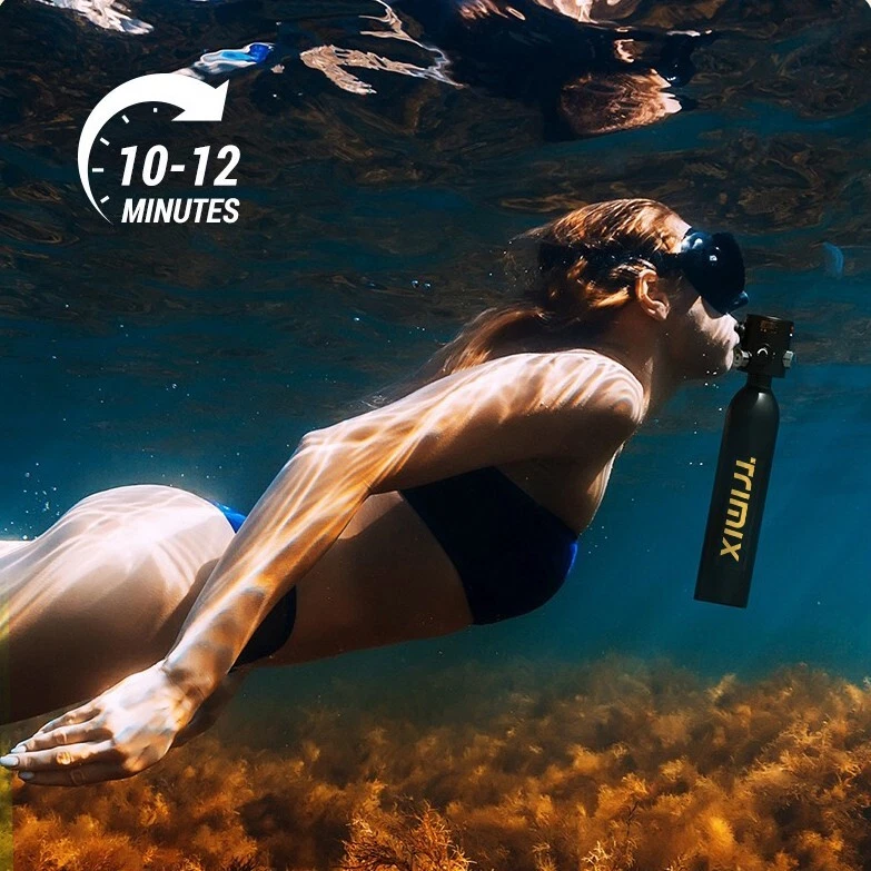 Mini tanque pulmonar de buceo TRIMIX cilindro de 0,5 L con bomba manual de 4ª generación Foto 3 de 4