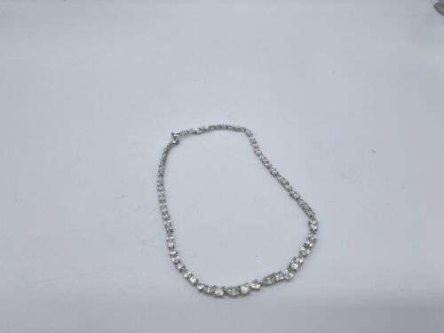 Swarovski Deluxe Tennis-Halskette, Kristalle im Mischschliff, weiß, rhodiniert - Bild 1 von 2