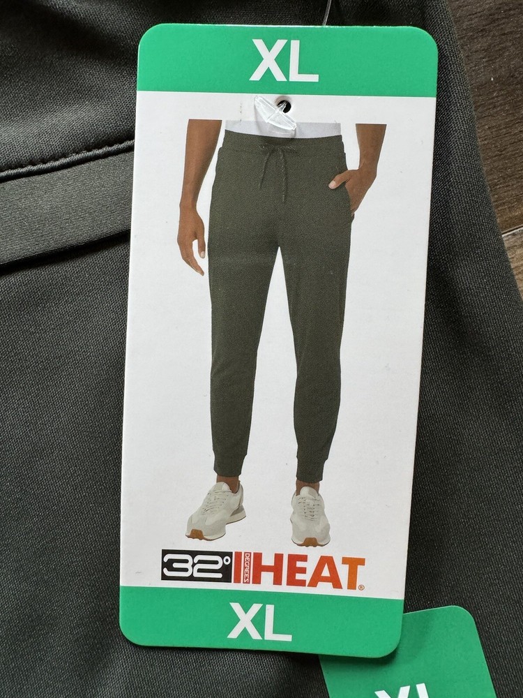 32 Degrees Heat Men’s Performance Reflective Jogger, Green, Size XL X-Large