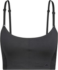 Adidas Women's Yoga Studio Light-Support 3-Stripes Bra, Light Carbon/Black