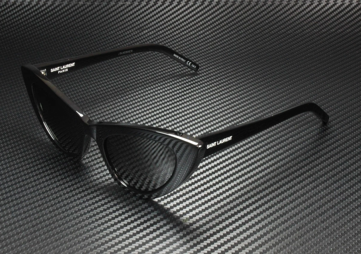 SAINT LAURENT YSL 213 Lily 001 Cat Eye Black Shiny Grey 52 mm