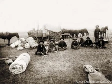 Cowboys and Chuck Wagon, XIT Ranch, Texas - circa 1890 - Historic Photo Print