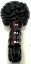 Lego New Minifigure Black Swept Back Coiled Braid Silver Part