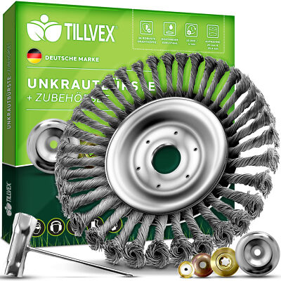 tillvex  Unkrautbürste Profi Wildkrautbürste Motorsense Freischneider 25.4x200mm