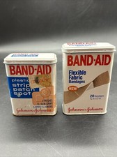 Vintage Johnson & Johnson Band-Aid plastic strip patch spot flexible Metal Tin