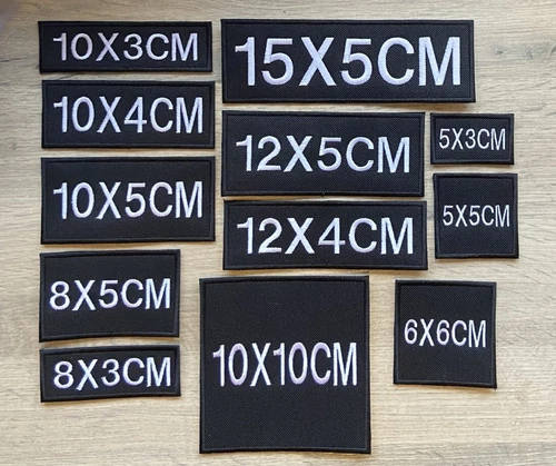 Embroidery Personalised Name Badges Patches Various Sizes Hook Backed