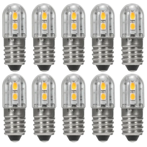 2/6/10pcs E10 6V LED Tornillo Base Bombilla Bombilla Lámpara Blanco Cálido - Imagen 2 de 26