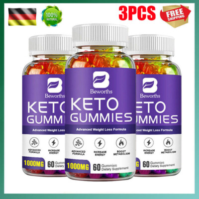 3 x 60 Stück Keto Fettverbrenner Gummibärchen. Diät, Ketose, Gewichtsverlust