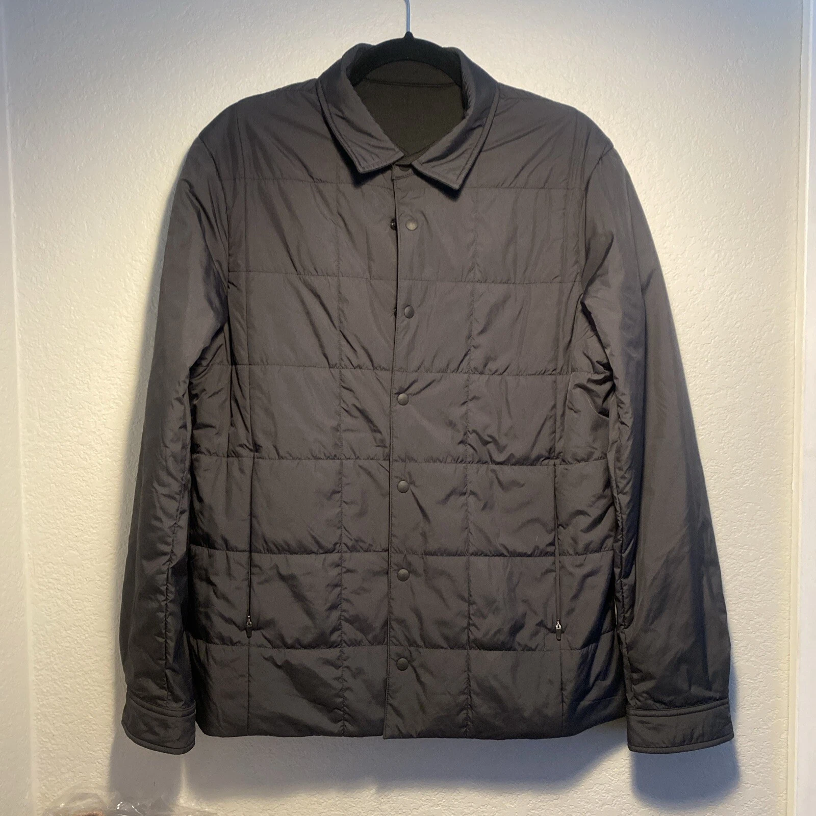 Lululemon About Face Shacket Jacket Men Medium Black Primaloft Reversible Puffer