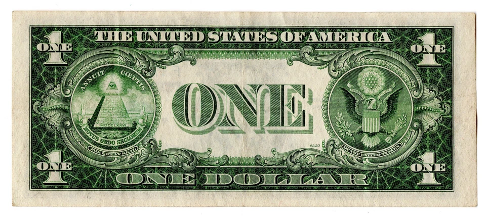 U.S. DOLLAR BILL SILVER CERTIFICATE BLUE SEAL & RARE $1 SERIES 1935 E F37036679I - Image 2 of 2