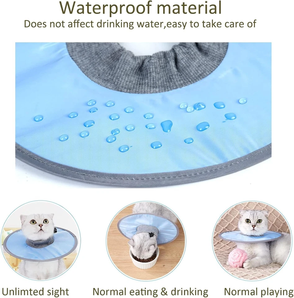 Cat Cone Lightweight Recovery Collar for Cats Adjustable Protective Cat Neck - Image 3 of 4