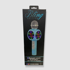  55 Wireless Express Sing-along Blue Bling Karaoke Microphone Bluetooth Speaker