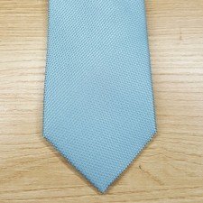 CALVIN KLEIN Mens Neck Tie Blue Textured Micro Silk Blend Classic Necktie