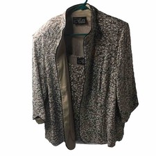 Alex Evenings Lg Textured Sparkle Tank  Open Front Jacket Set Worn