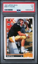 1991 Upper Deck Star Rookie Brett Favre #13 PSA EX 5 Football Card