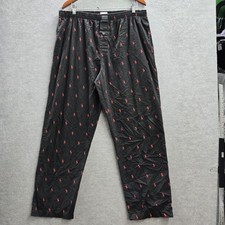 Polo Ralph Lauren Men Sleepwear L/G Black Embroidered Graphic Pony Pajama Pants