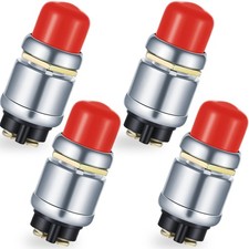 Engine Start Push Button Momentary 12V 24V Waterproof Switch Red 4 PCS