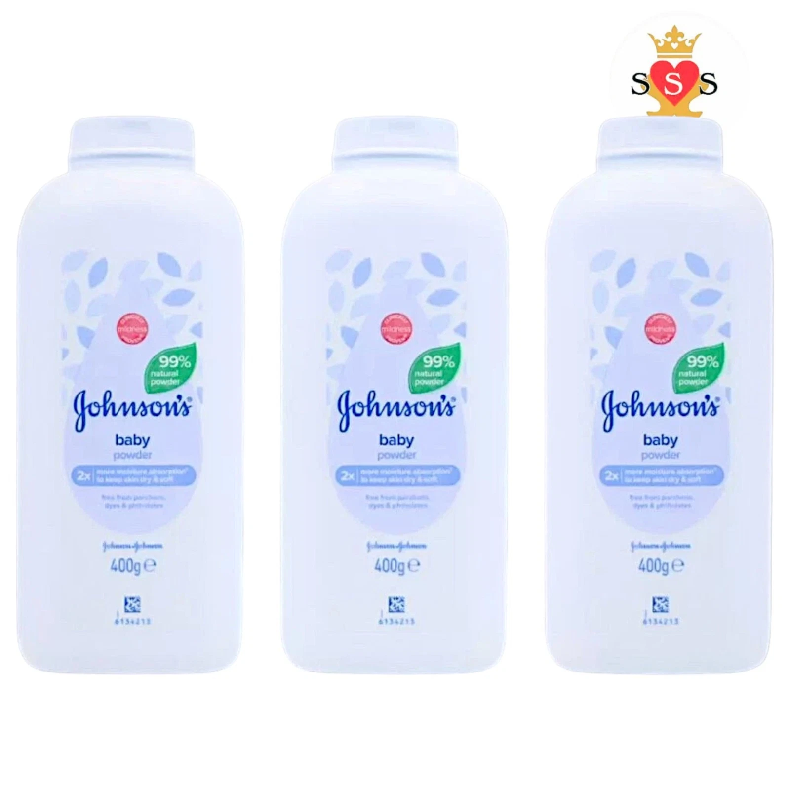 Johnson's Baby Powder 400g | Talc-Free | Hypoallergenic | Gentle & Soothing 3PCS