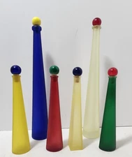 Vintage MCM Empoli Style Bottle Decanters ~ Satin Matte Finish ~ Various Colors