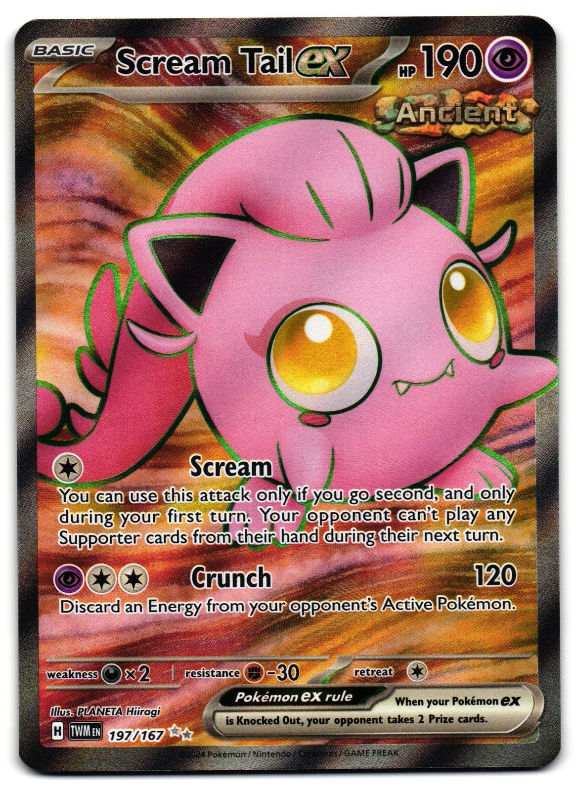 Scream Tail ex 197/167 - Twilight Masquerade Ultra Rare Pokemon TCG - NM Card