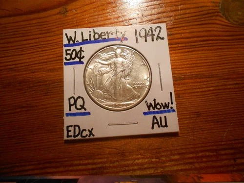 1942 Walking Liberty Half Dollar!!! AU TERRIFIC!!! 90% Silver!!! LOOOOOOOK!!!!!