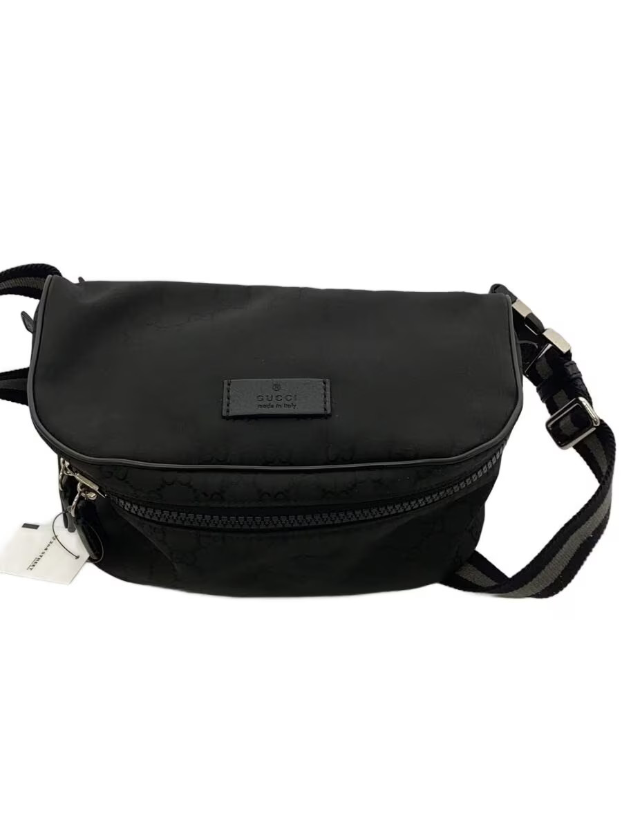 GUCCI Waist Bag GG Nylon Nylon BLK Allover Pattern