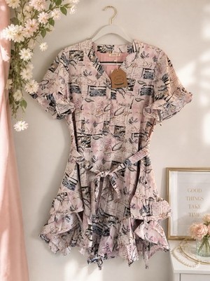 chiffon ruffle dress short Hot Pink Ruffle Shoulders Chiffon Short Dress 26139