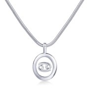 Rhodium Plated Floating Astrology Pendant Necklace - Horoscope Layered Zodiac Gi