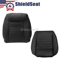 For 2005-2009 Ford Mustang Gt Driver Side Bottom Top Leather Seat Cover Black