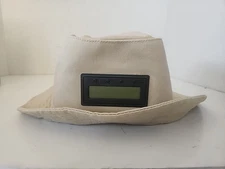 Vtg Karnova Corp Boonie Bucket Sun Hat Tan Send LED Message On The Front To Read