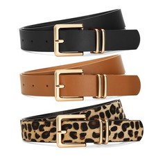 3 PACK Women Leather Belts for Jeans Pants Dresses Fashion Ladies Waist Belt ...