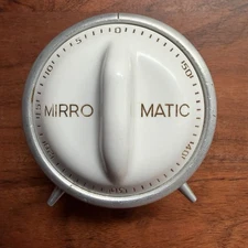 Vintage Mirro Matic Kitchen Timer / Tick Tock Bell Ding / Aluminum White Tested!