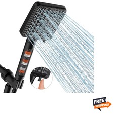Filtered Shower Head Black - 6 Modes High Pressure Handheld Shower Head with ...