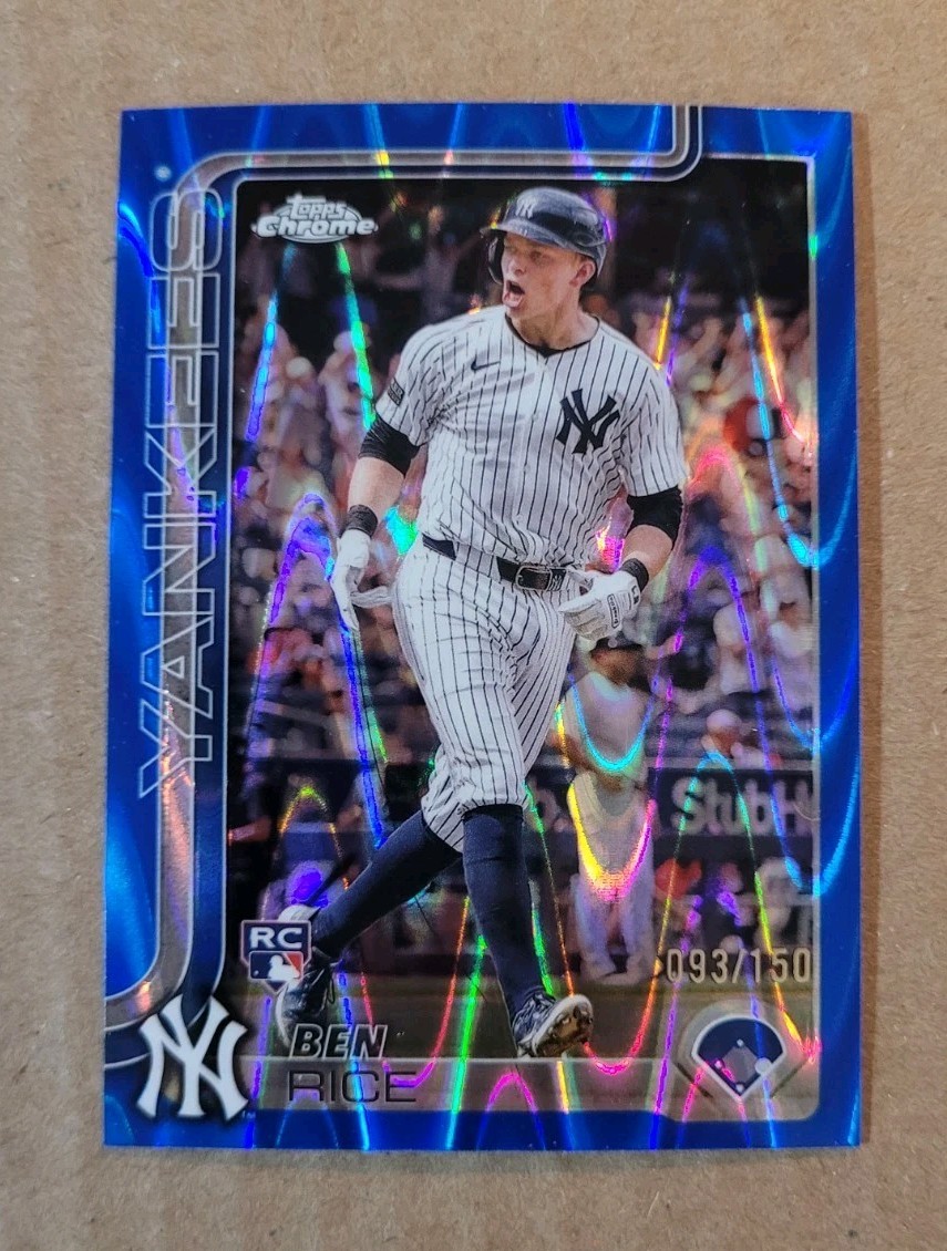 2025 Topps Chrome - Ben Rice #139 Blue RayWave Refractor /150 New York Yankees