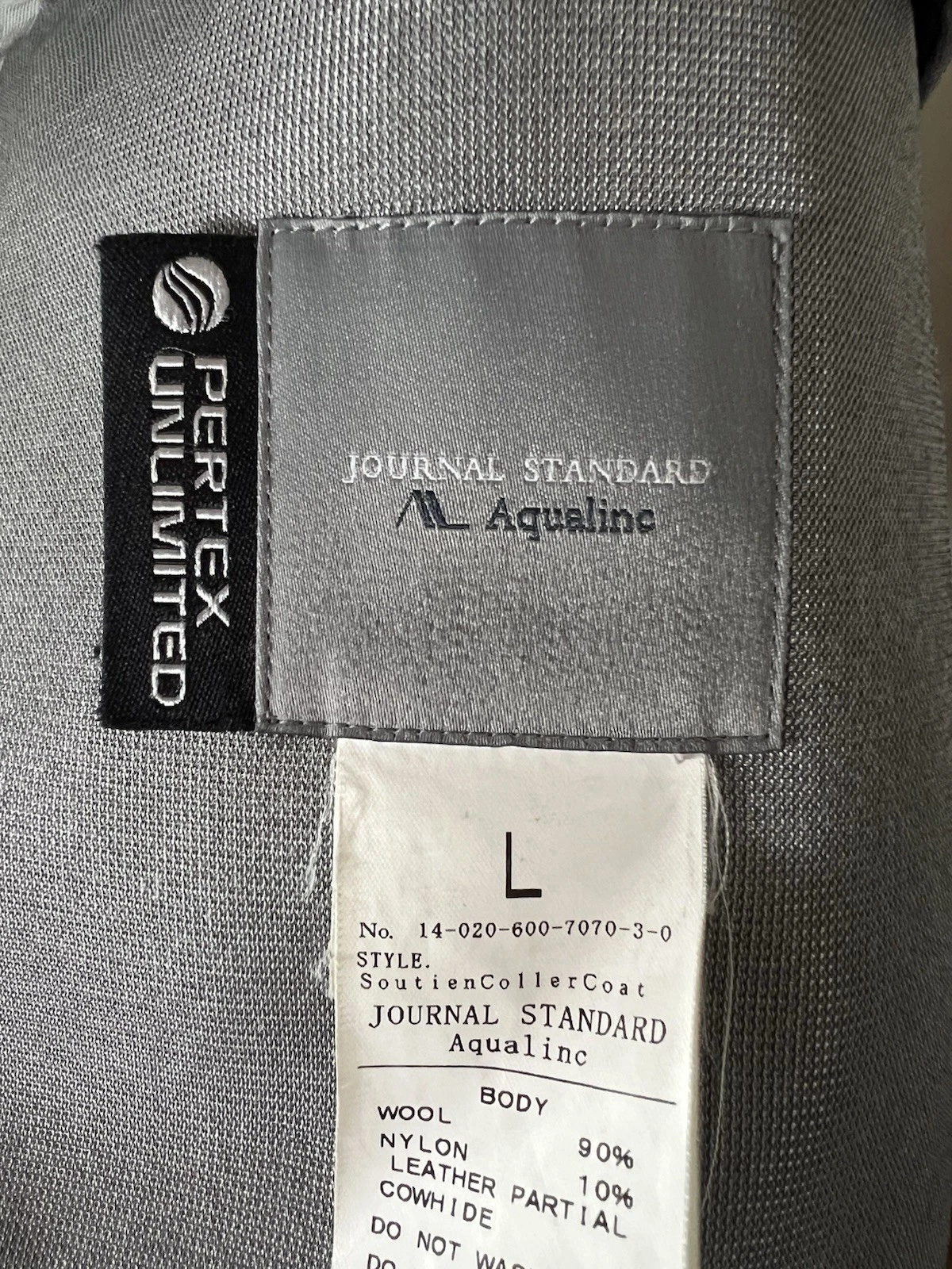 Journal Standard Japan Aqualinc Jacket Waterproof Wool Coat Men's Large Black - product detail image 4