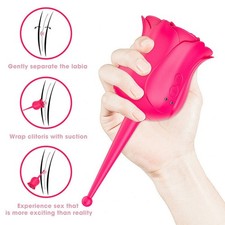 Rose Suction Vibrator Electric-Sucking Nipple Sucker Breast Enlarge Massager US