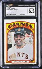 VINTAGE 1972 TOPPS WILLIE MAYS BASEBALL CARD #49 CGC SLABBED 6.5