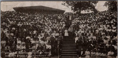 Hershey Park Open Air Theatre RPPC Postcard - Large Crowd PA c. 1910s
