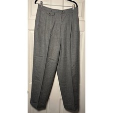 Lauren Ralph Lauren Size 14 Vintage Gray High Waisted Worsted Wool Pants